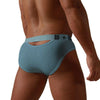 0850 Hollow-Out Briefs men's moisture wicking briefs in sky blue, back view