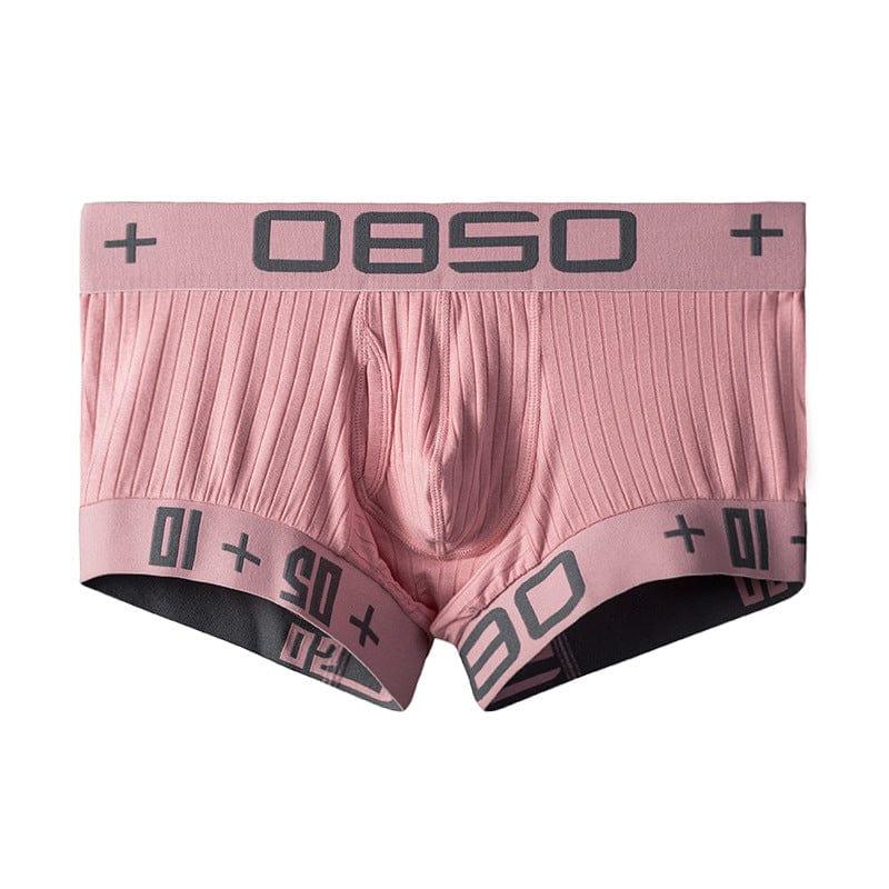 Daily wear|Gym sessions|Holiday parties|Pride events|Night gatherings|Breathable|Butt-lift design|Comfort|Proper support|Stylish appearance|Festive mood|Men's trunks|Low-rise underwear|Solid color trunks|Sexy trunks|Pink|Front view2
