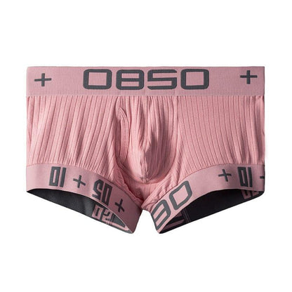 Daily wear|Gym sessions|Holiday parties|Pride events|Night gatherings|Breathable|Butt-lift design|Comfort|Proper support|Stylish appearance|Festive mood|Men's trunks|Low-rise underwear|Solid color trunks|Sexy trunks|Pink|Front view2