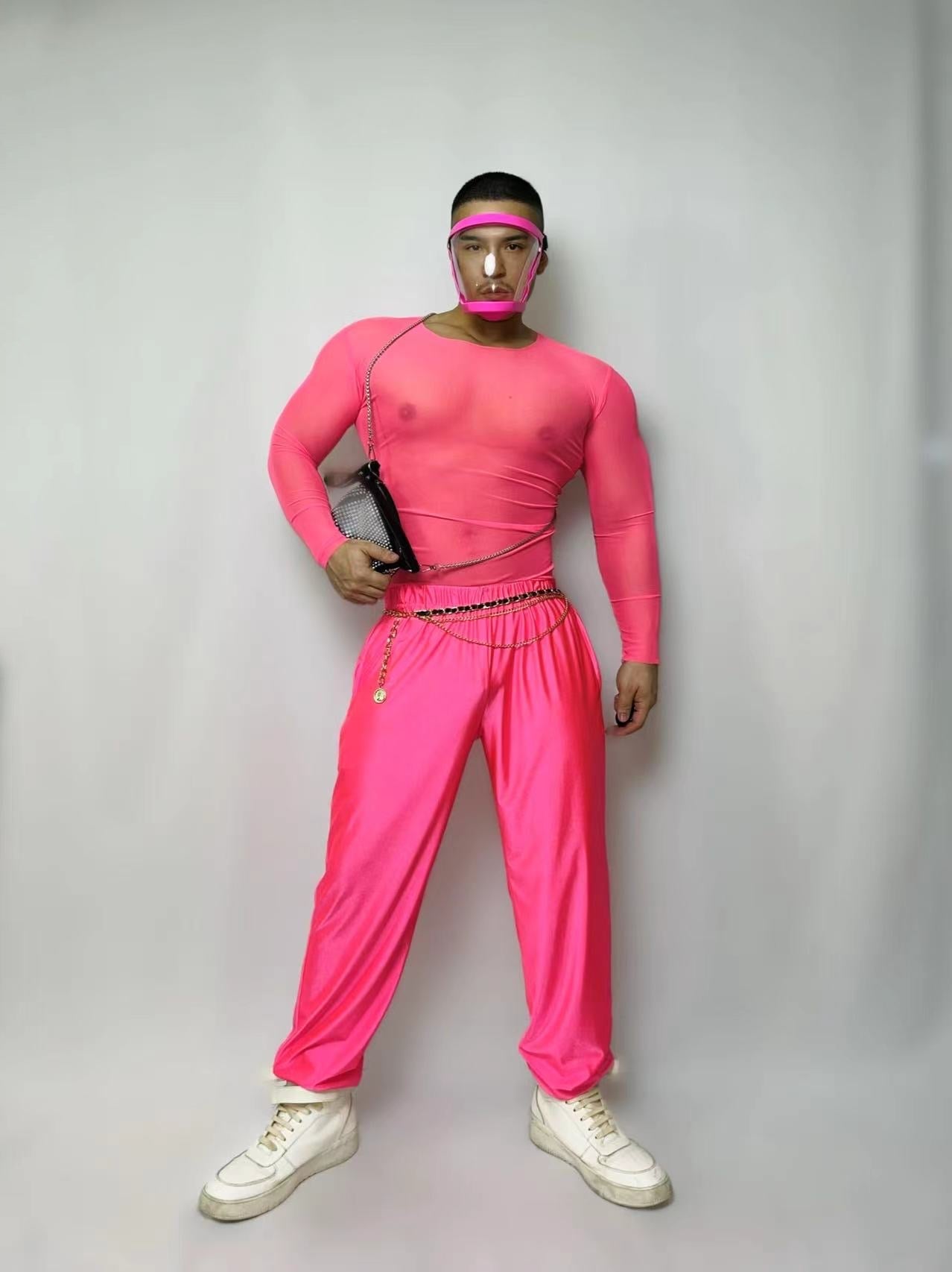 PRINCEWEAR™ | Fluorescent Mesh Top & Pants GoGo Boy Costume