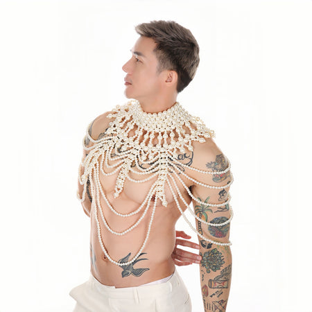 PRINCEJOCK | Handmade Pearl Body Harness Male Gogo Costume