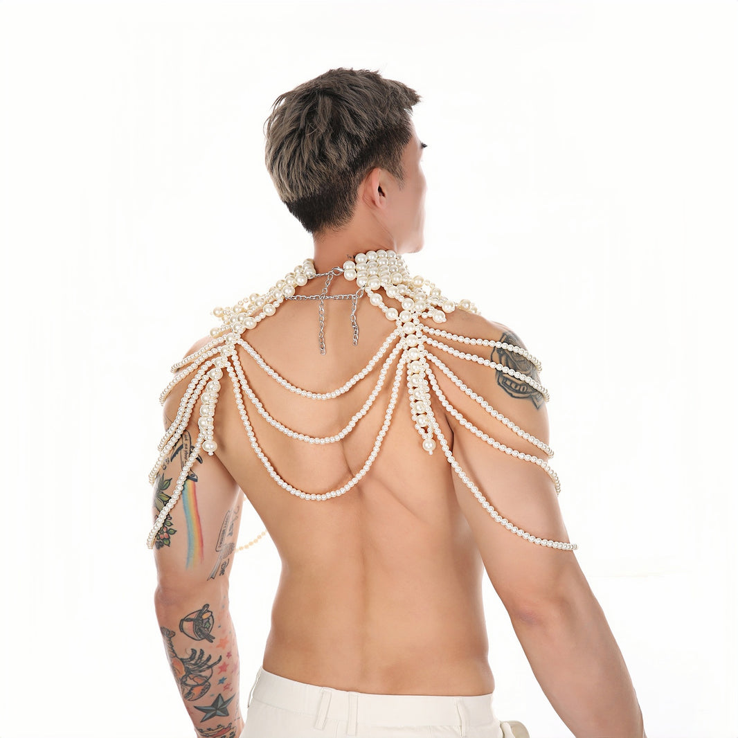 PRINCEJOCK | Handmade Pearl Body Harness Male Gogo Costume