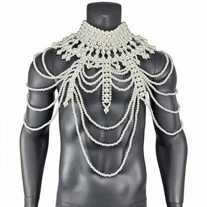 PRINCEJOCK | Handmade Pearl Body Harness Male Gogo Costume