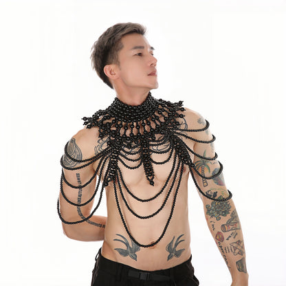 PRINCEJOCK | Handmade Pearl Body Harness Male Gogo Costume