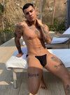 ADANNU Clear Waistband Bikini Briefs men's comfort fit briefs in black, front view
