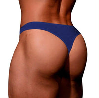 ADANNU Modal Solid Color Thong men's breathable design thong in Sky Blue, back view
