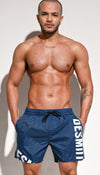 Front view of DESMIIT Quick-Dry Sports Swim Beach Shorts with Quick Dry feature in Blue.