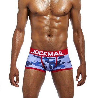 Daily wear|Gym sessions|Holiday parties|Pride events|Night gatherings|Breathable|Butt-lift design|Snug fit|Lightweight|Shaping|Waistline control|Slimming|Abdomen control|Comfort|Proper support|Stylish appearance|Festive mood|Body sculpting|Men's trunks|Low-rise underwear|Camo trunks|Sexy trunks|Red|Front view2