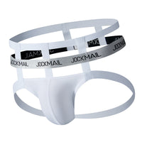 JOCKMAIL Heatwave Harness-Strap Jockstrap men's butt-lift design jockstrap in White, left side view