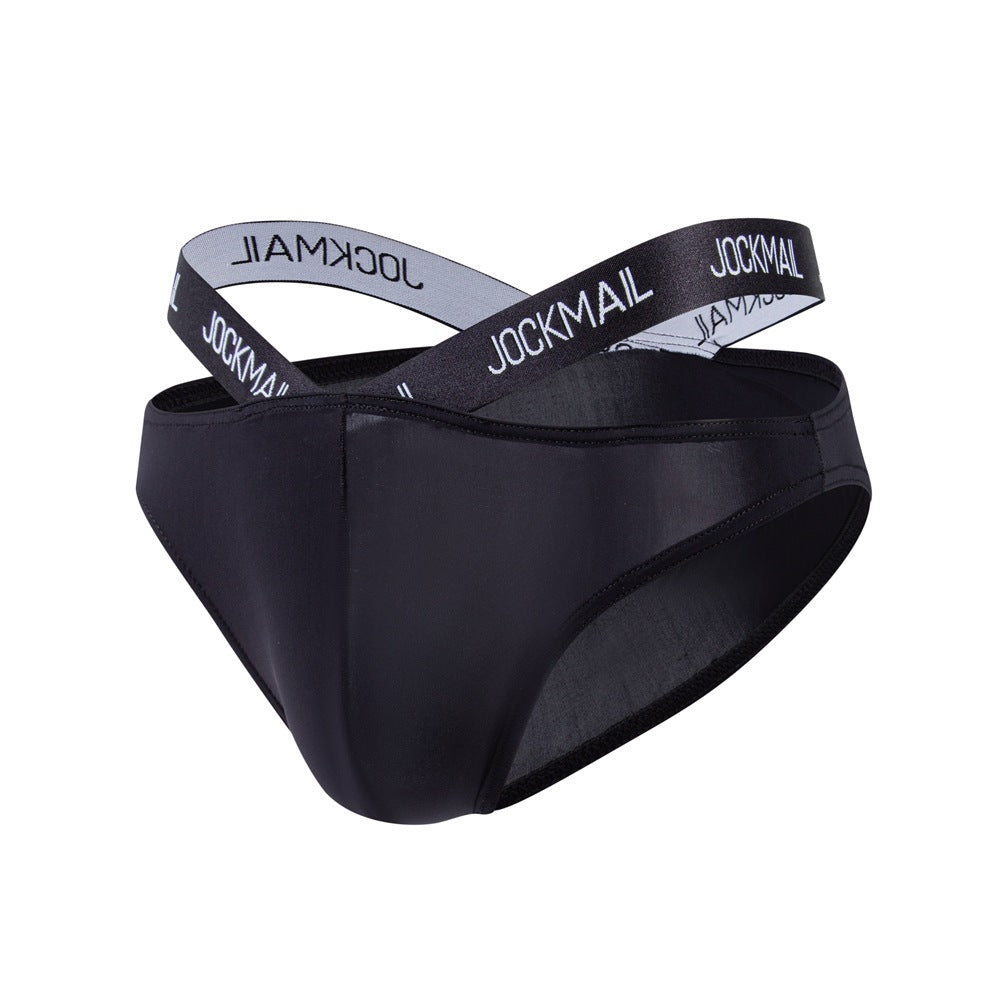 JOCKMAIL Heatwave Sheer Briefs men's breathable design briefs in black, 3D left side view