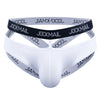 JOCKMAIL Heatwave Sheer Double-Strap Jockstrap men's butt-lift design jockstrap in White, front view
