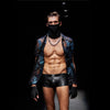 JOCKMAIL Iridescent Boxers men's iridescent underwear in black, front view