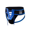 JOCKMAIL Lace-Up Jockstrap men's comfort fit jockstrap in Blue, 3D left side view