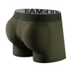 JOCKMAIL Mesh Boxers with Sponge Padding men's breathable underwear in army green, 3D back view