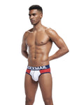 JOCKMAIL Mesh Sports Briefs men's breathable design briefs in red, right side view