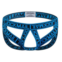 JOCKMAIL Mobius Ring Jockstrap men's comfort fit jockstrap in Colorful Blue, front view