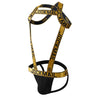 JOCKMAIL One-Piece Jockstrap Bodysuit men's comfort fit jockstrap bodysuit in Yellow, 3D left side view