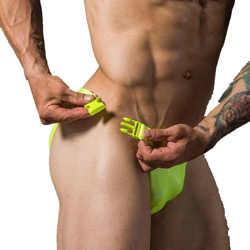 prince-wear Fluorescent yellow / M JOCKMAIL | Metallic Laser Swim Briefs