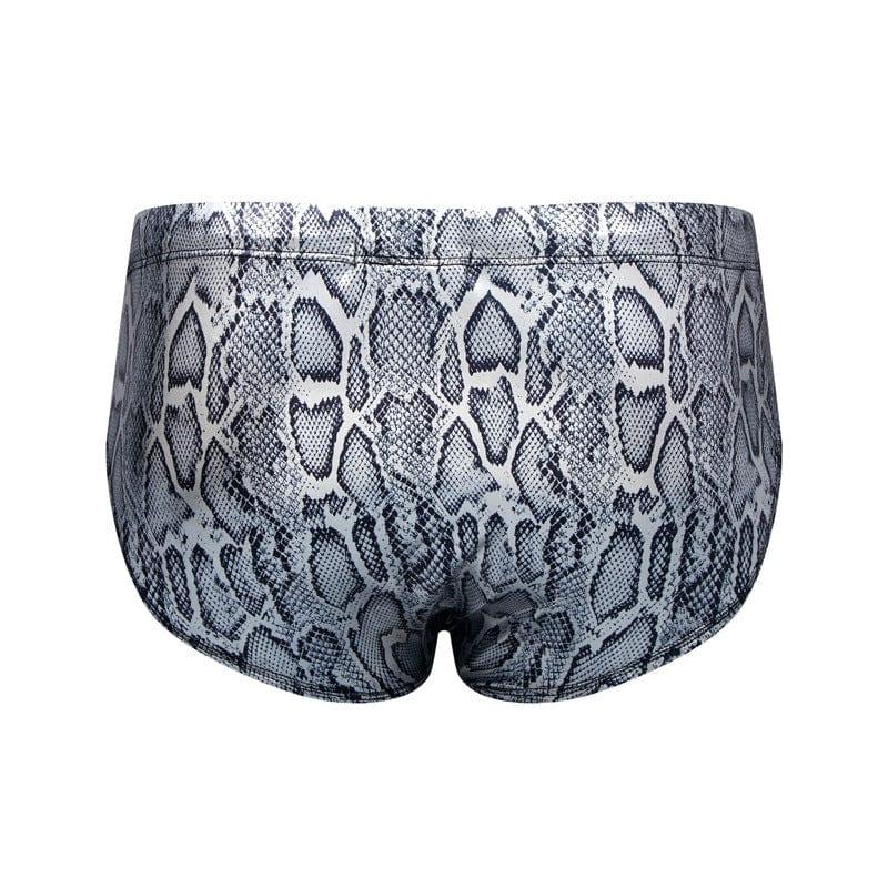 prince-wear JOCKMAIL | Iridescent Snake Print Swim Brief with Removable Bulge Pouch