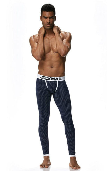 prince-wear popular products Navy Blue / M JOCKMAIL | Polka Dot Bulge Pouch Long Underwear