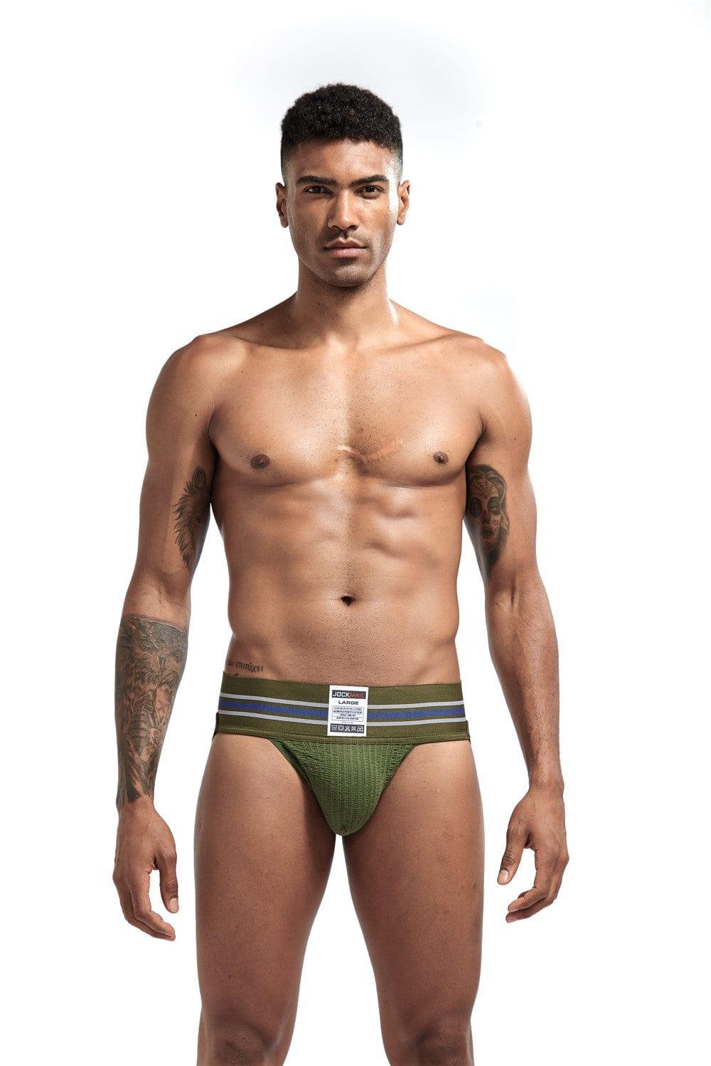 prince-wear popular products Army Green / M JOCKMAIL | Tri-Stripe Jockstrap