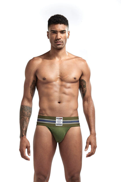 prince-wear popular products Army Green / M JOCKMAIL | Tri-Stripe Jockstrap