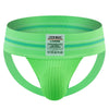 JOCKMAIL Rainbow Big Boy Bulge Pouch Jockstrap men's comfort fit jockstrap in Fluorescent Green, front view