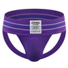 JOCKMAIL Rainbow Big Boy Bulge Pouch Jockstrap men's comfort fit jockstrap in Purple, front view