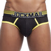 JOCKMAIL Ripple Mesh Bulge Briefs men's breathable design briefs in yellow, detail view