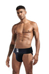 JOCKMAIL Solid Waistband Jockstrap men's comfort fit jockstrap in Black, front view