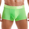 JOCKMAIL Vibrant Mesh Boxers men's breathable mesh underwear in green, front view