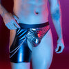 JSY Men's Lingerie Leopard Temptation Briefs men's comfort fit briefs in leopard, front view