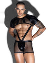 Front view of JSY Roleplay Costume Spartan Fantasy Set Male Gogo Costume with Fantasy theme in Black.