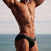 ORLVS Want-to-Play Briefs men's breathable design briefs in black, front view