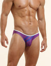 SEOBEAN Color Symphony Low Rise Briefs men's breathable design briefs in purple, front view