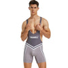 Front view of TAUWELL Athletic Bodysuit with Comfort Fit feature in Gray.