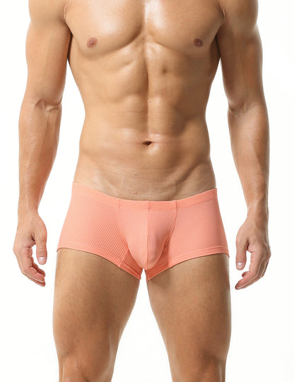 Gym workout|Sports training|Running sessions|Fitness routines|Athletic fit|Breathable|Supportive waistband|Moisture control|Muscle support|Freedom of movement|Daily activity|Men's trunks|Sport underwear|Low-rise trunks|TAUWELL trunks|Orange|Front view